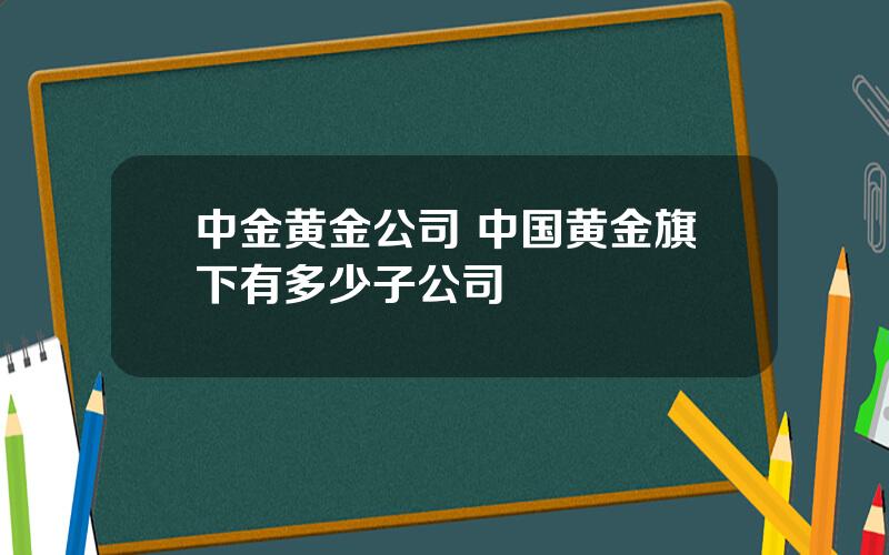 中金黄金公司 中国黄金旗下有多少子公司